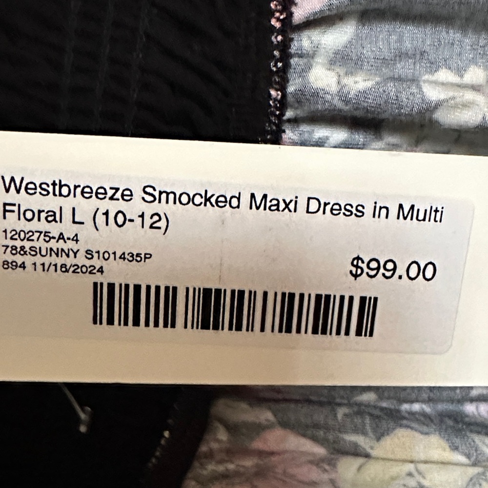 Floral Maxi Dress - Black and Pink - Picture 11 of 12
